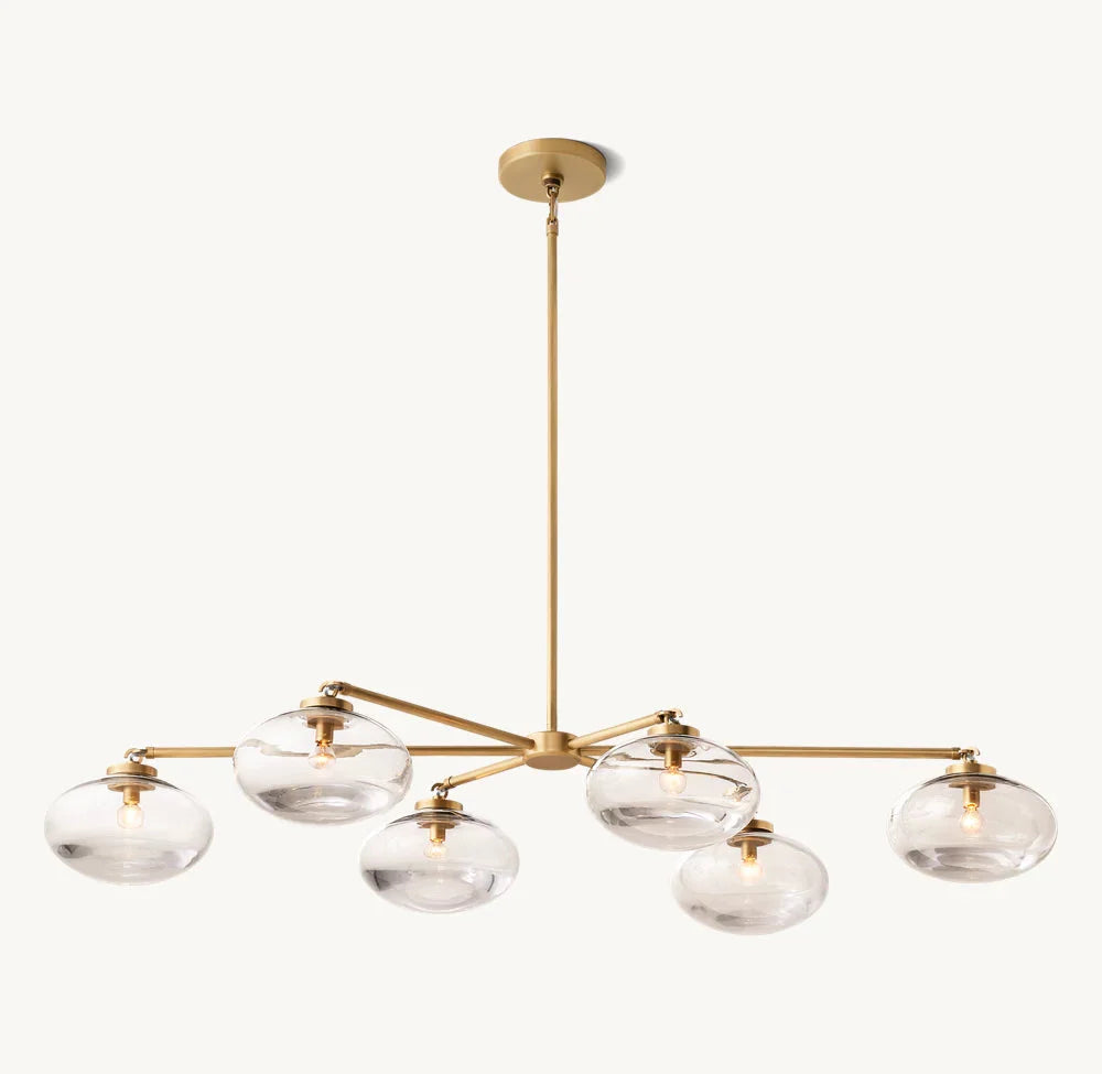 Cabrette Transparent Glass Mobile Linear Chandelier