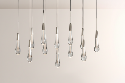Raindor Glass Solitaire Linear Chandelier