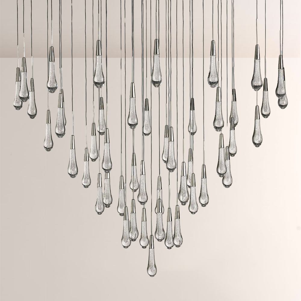 Raindor Glass Round Solitaire Chandelier