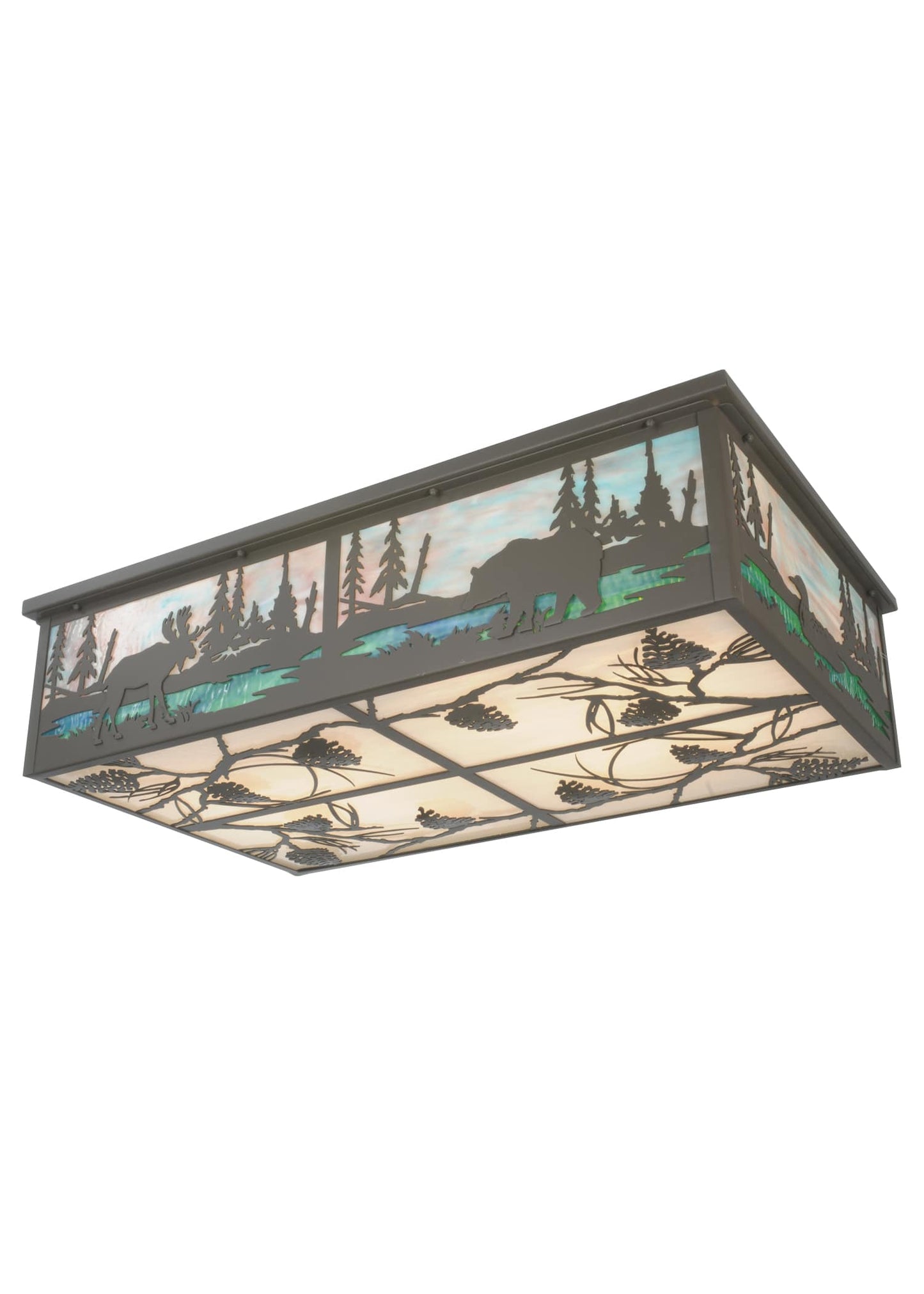Eight Light Down Lighting Flush Mount Ceiling Fixture from the Wildlife Collection