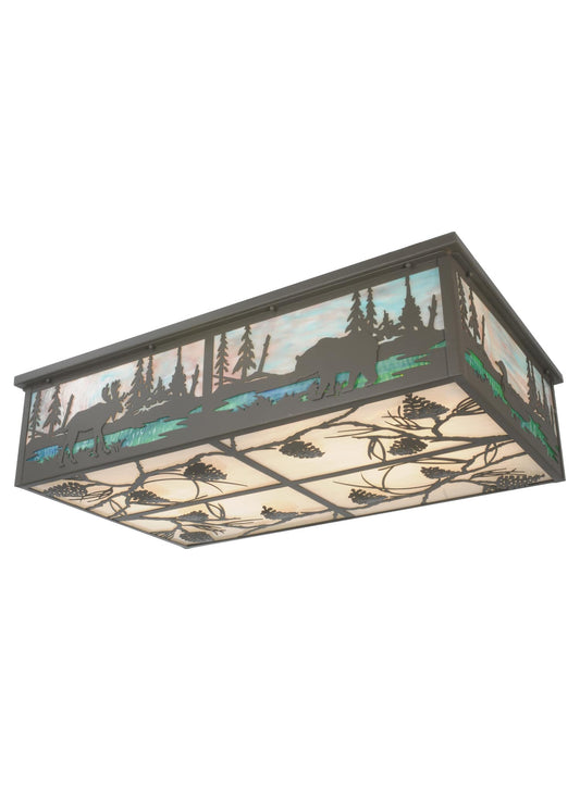 Eight Light Down Lighting Flush Mount Ceiling Fixture from the Wildlife Collection