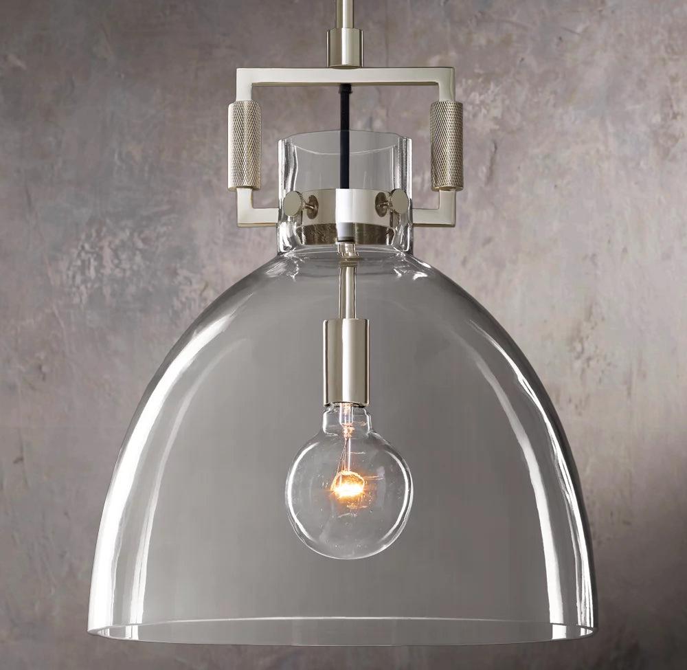 Industrial Glass Pendant Light Fixture