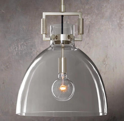Industrial Glass Pendant Light Fixture
