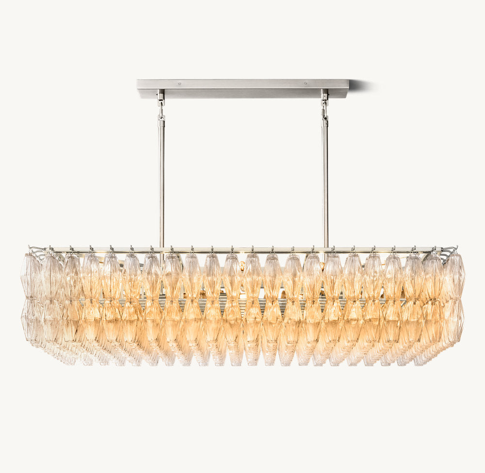 Chiaria Transparent Glass Rectangular Chandelier 54"
