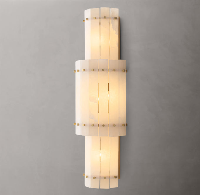 St. Marco Ivory Alabaster Grand Round Wall Sconce