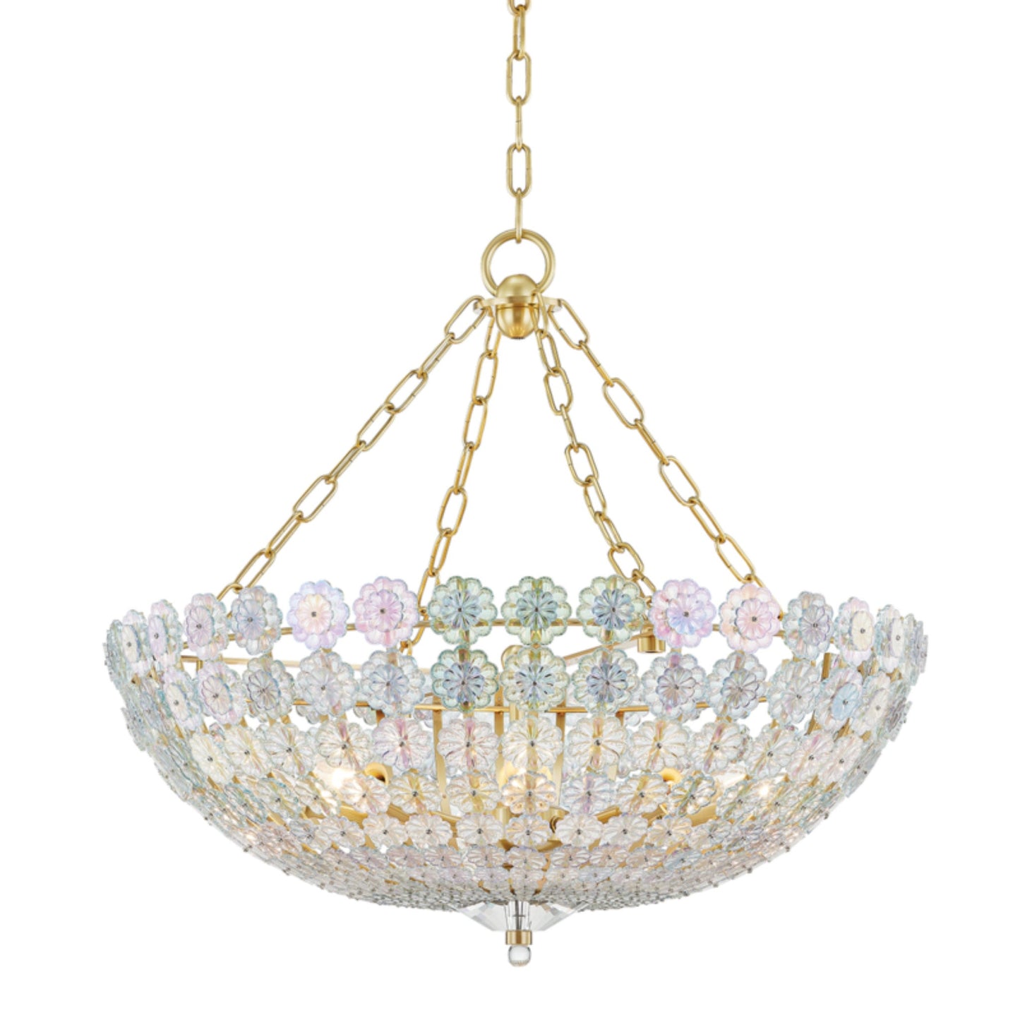 Floral Park 8-Light Chandelier in Aged Brass 24.5L x 24.5W x 25H