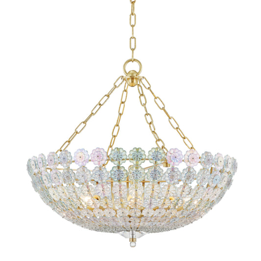 Floral Park 8-Light Chandelier in Aged Brass 24.5L x 24.5W x 25H