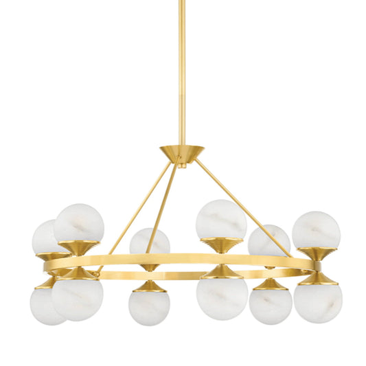 Grafton 12-Light Chandelier in Aged Brass 34L x 34W x 18.75H