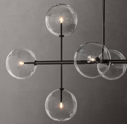 Glass Orbital Mobile Linear Chandelier