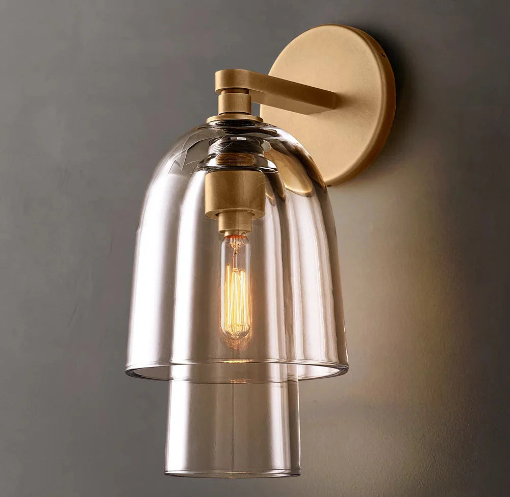 Blome Transparent Glass Flute Wall Sconce