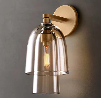 Blome Transparent Glass Flute Wall Sconce