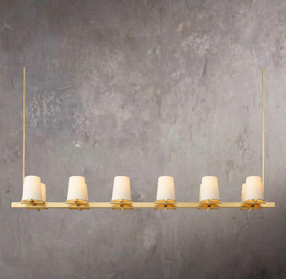 Pauilac Textile Shade Linear Chandelier 60"