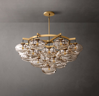Cabrette Clear Glass Round Chandelier 48"