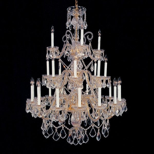 Gold plated 28 Light traditional crystal Chandelier