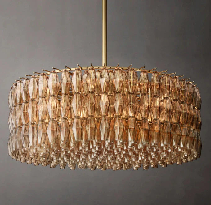 Chiara Smoky Glass Circular Chandelier 47"