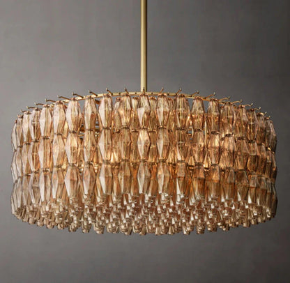 Chiara Smoky Glass Circular Chandelier 47"