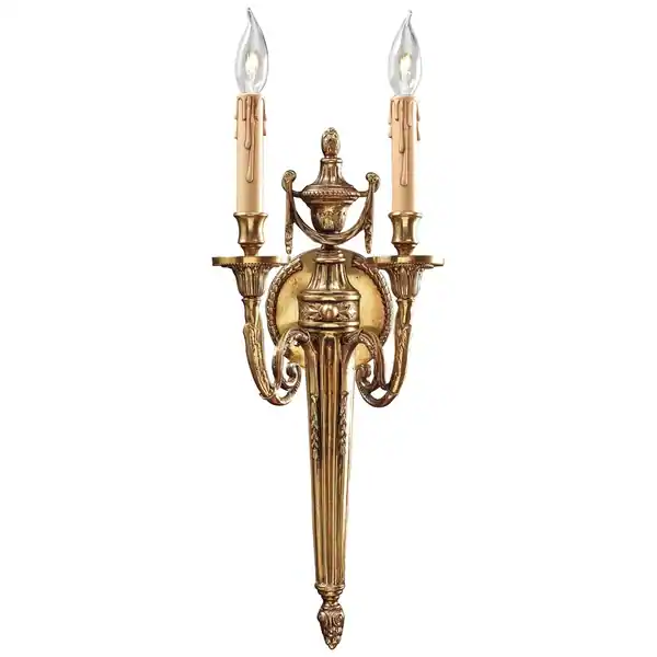 Metropolitan Stained Gold 8 Inch Wide 2 Light Wall Sconce