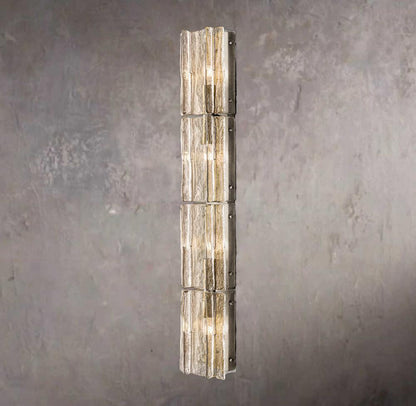 Gridded Clear Glass Grand Wall Sconce