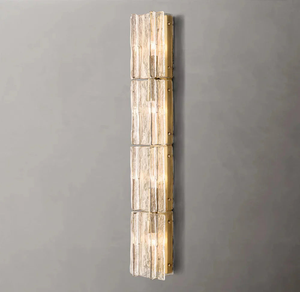 Gridded Clear Glass Grand Wall Sconce