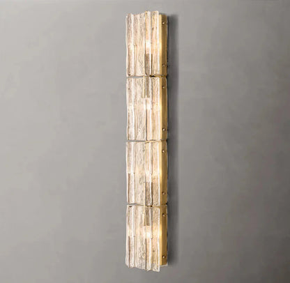 Gridded Clear Glass Grand Wall Sconce