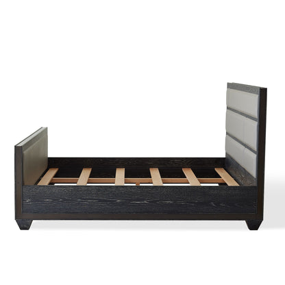 Global Views Bed Black Cerused Oak Brazil Bed