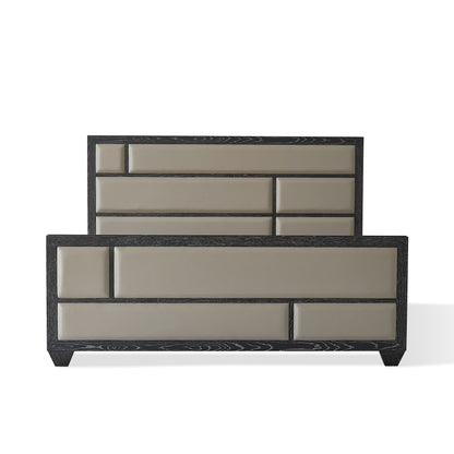 Global Views Bed Black Cerused Oak Brazil Bed