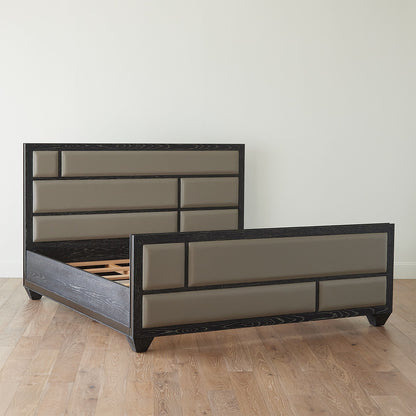 Global Views Bed Black Cerused Oak Brazil Bed