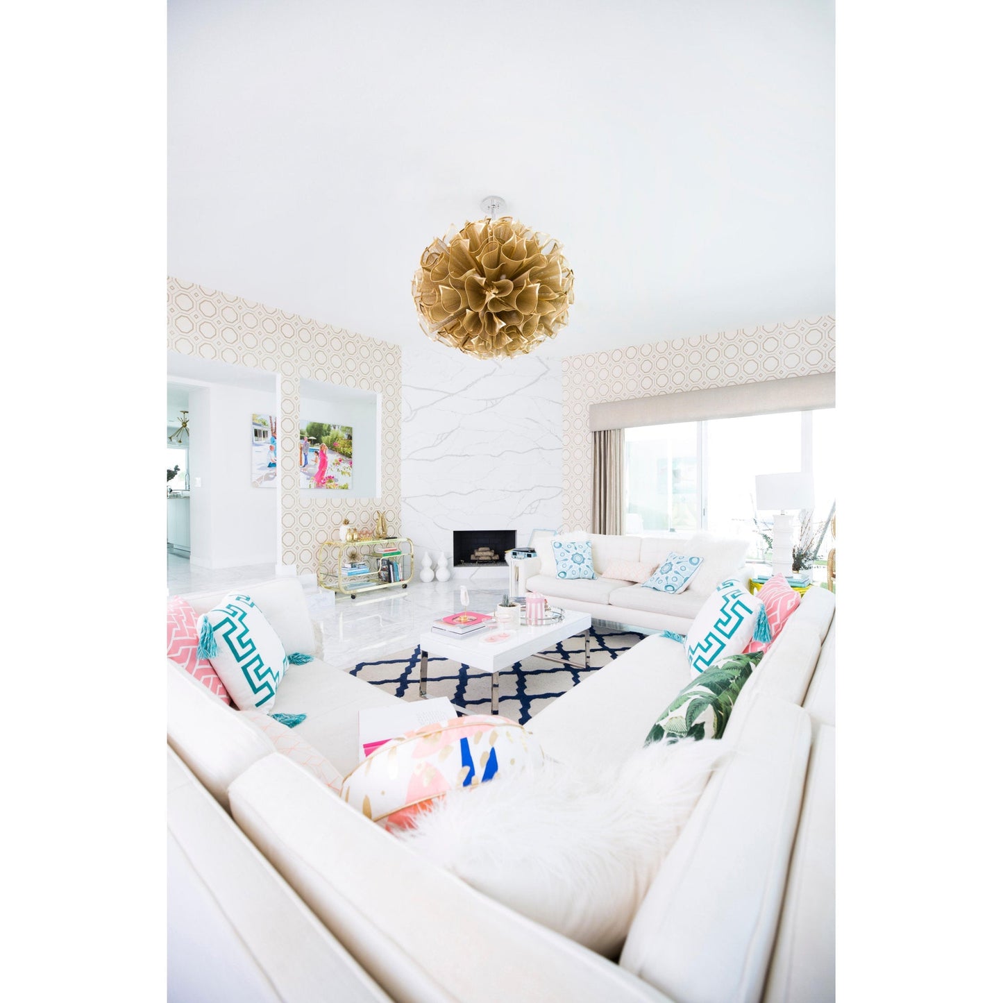 Pulse 20-Light Chandelier in Gold Leaf 45.5L x 45.5W x 44H