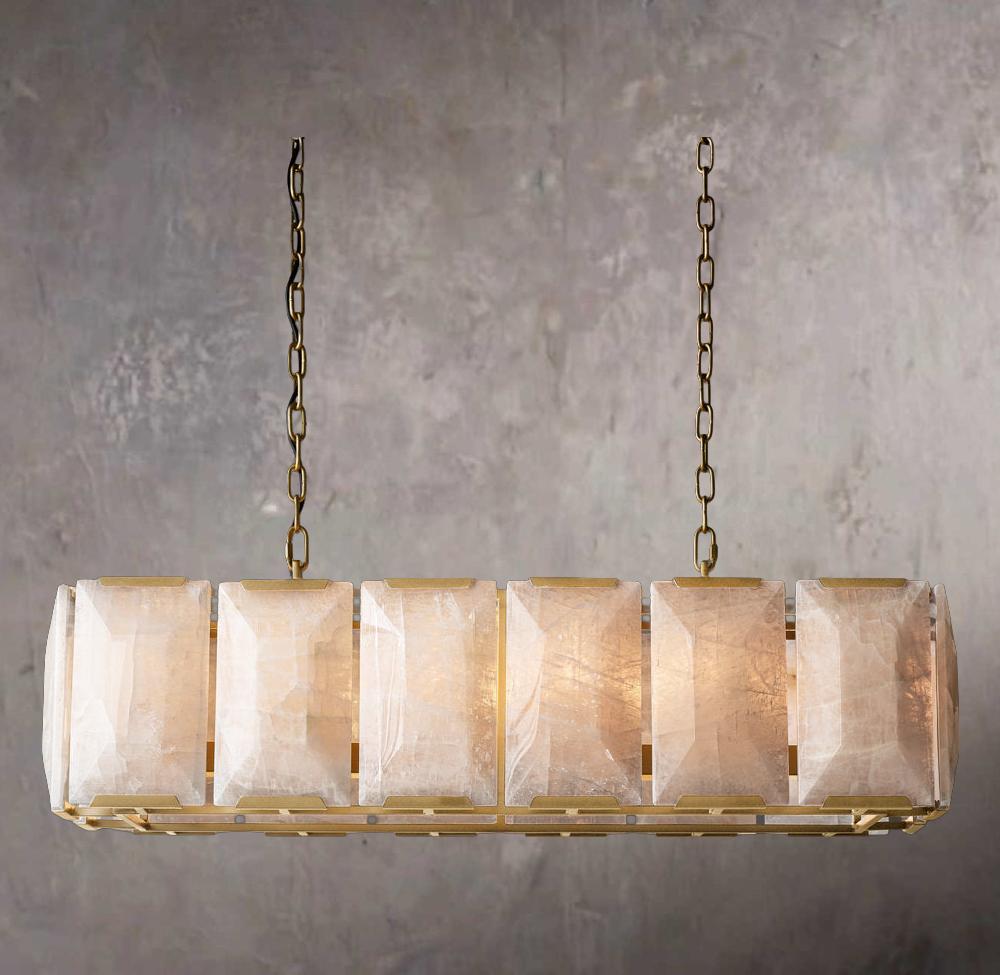 Harlowe Crystal Rectangular Chandelier 42"