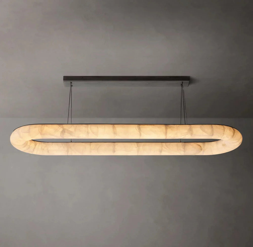 Rivages Smooth Oval Chandelier 74"