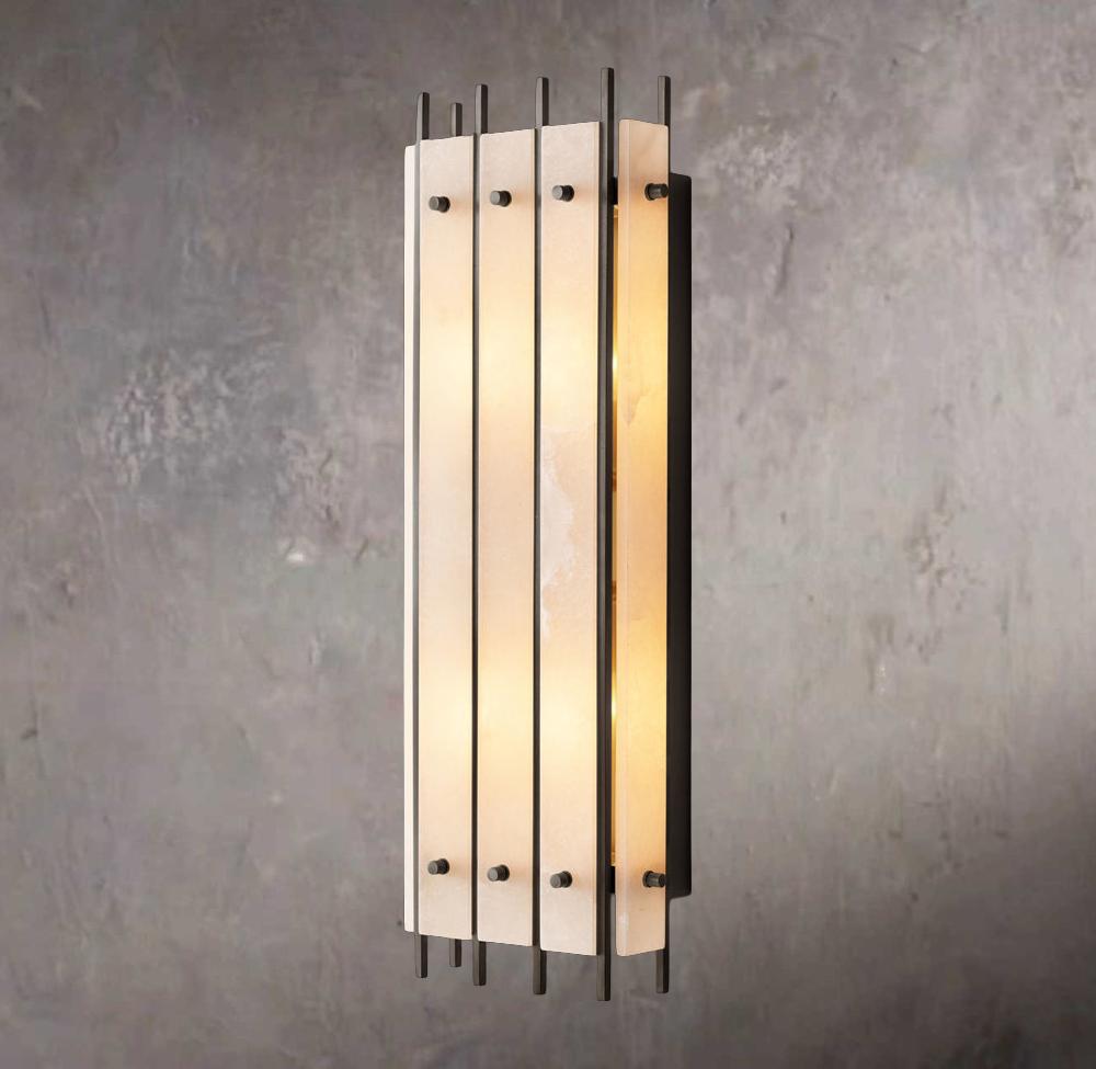 San Marcos Alabaster Grand Rectangular Wall Sconce