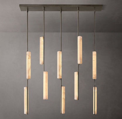 Audubon Alabaster Linear Chandelier 54"