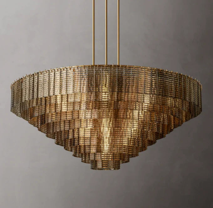 Sirene Smoke Glass Round Chandelier 65"