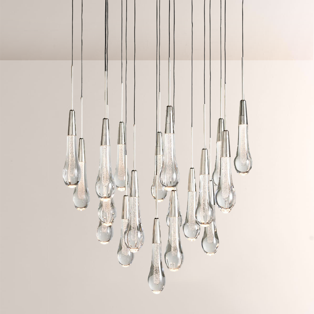 Raindor Glass Round Solitaire Chandelier
