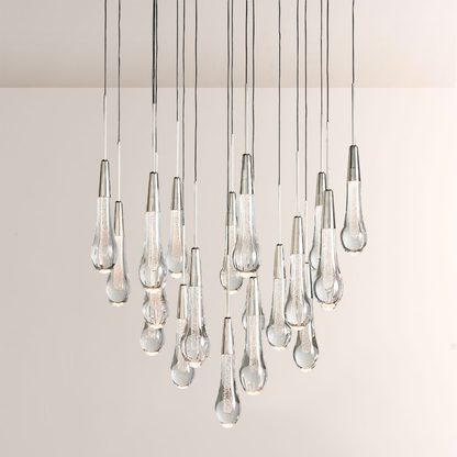 Raindor Glass Round Solitaire Chandelier