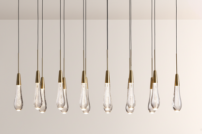 Raindor Glass Solitaire Linear Chandelier