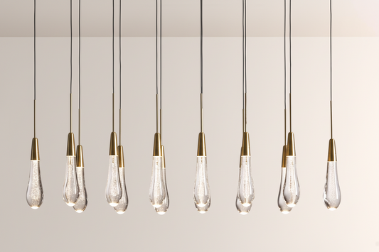 Raindor Glass Solitaire Linear Chandelier