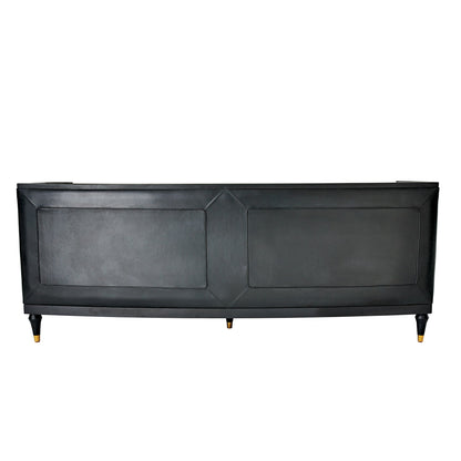 Global Views Black Leather Arc Sofa