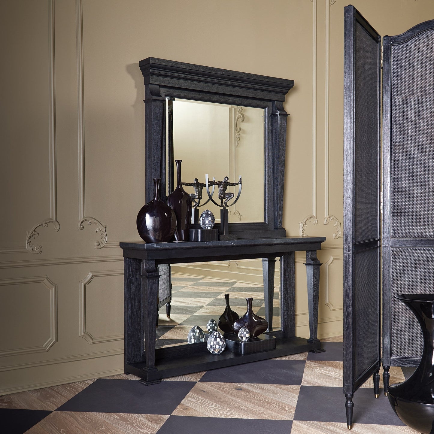 Global Views Blackened Oak Josephine Console