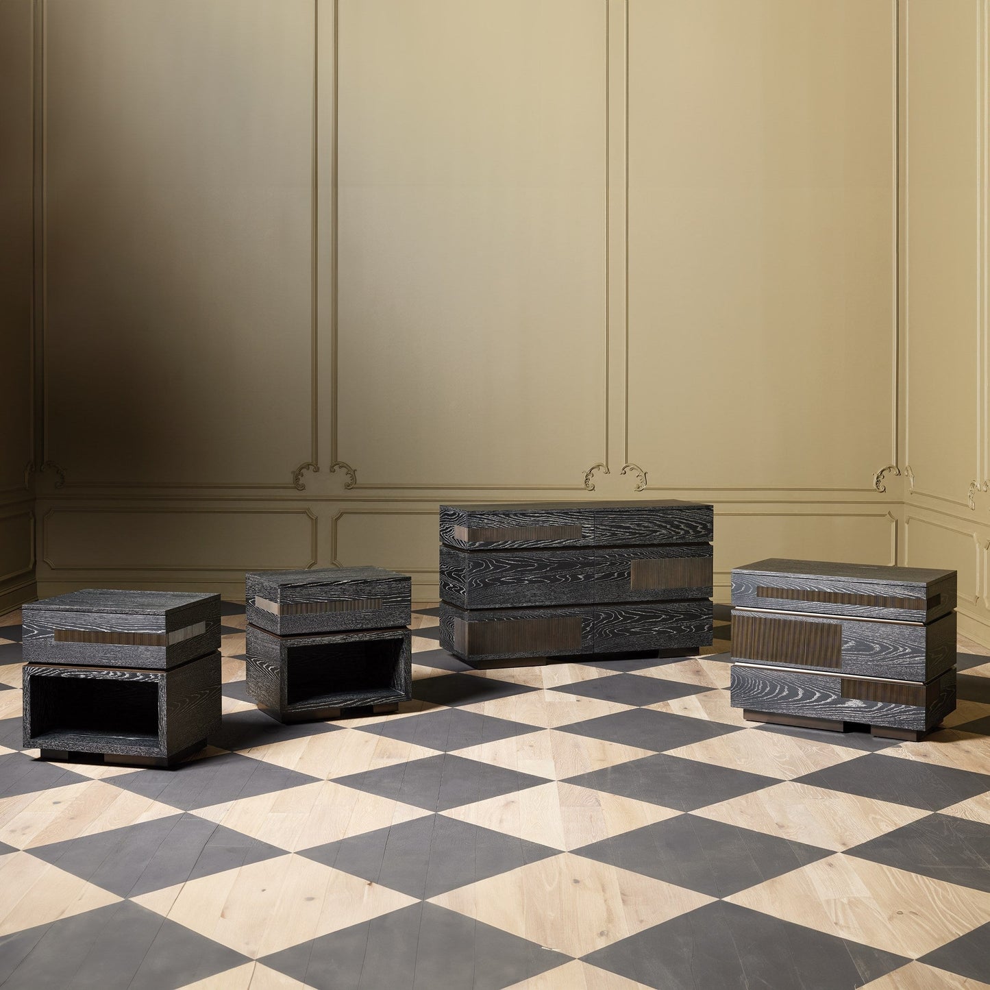 Global Views Black Cerused Oak Brazil Dresser