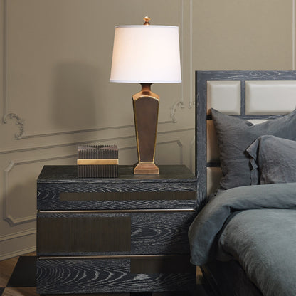 Global Views Bed Black Cerused Oak Brazil Bed