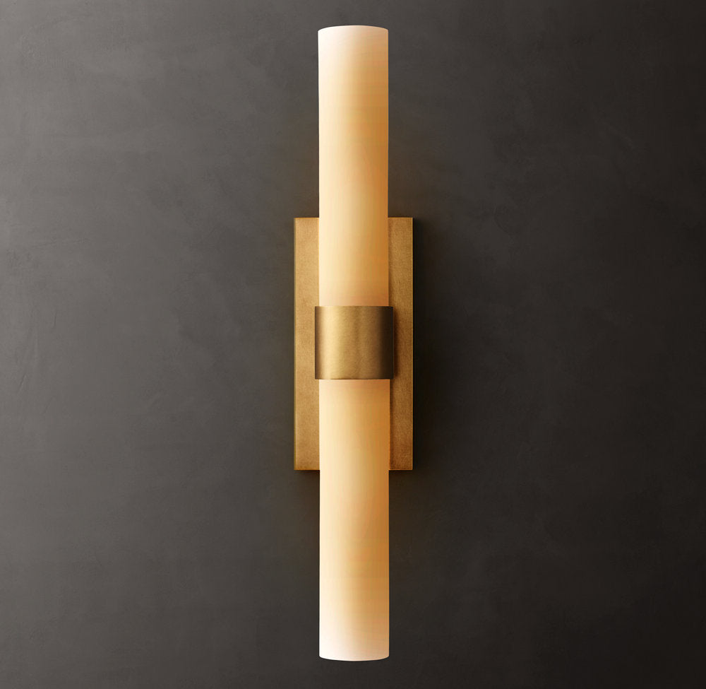 Ravelles Opal Milk Glass Linear Wall Sconce