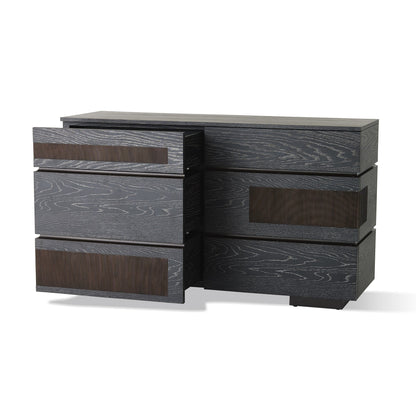 Global Views Black Cerused Oak Brazil Dresser