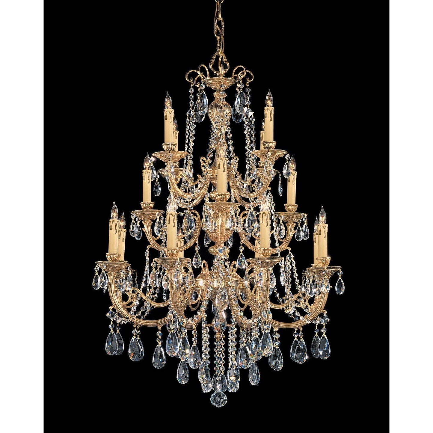 Etta Olde Brass Sixteen-Light Crystal Chandelier