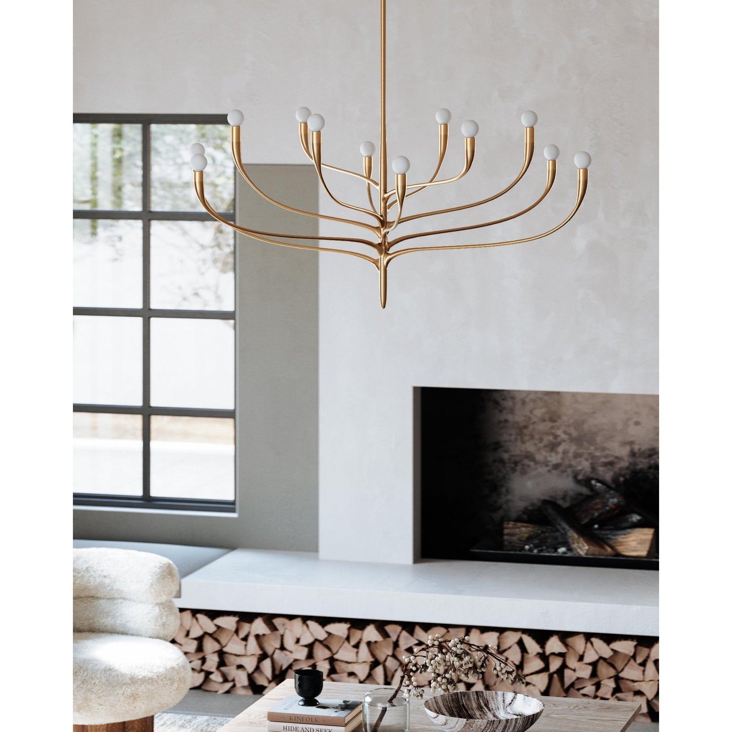 Labra 12-Light Chandelier in Vintage Gold Leaf 52.25L x 52.25W x 26.5H