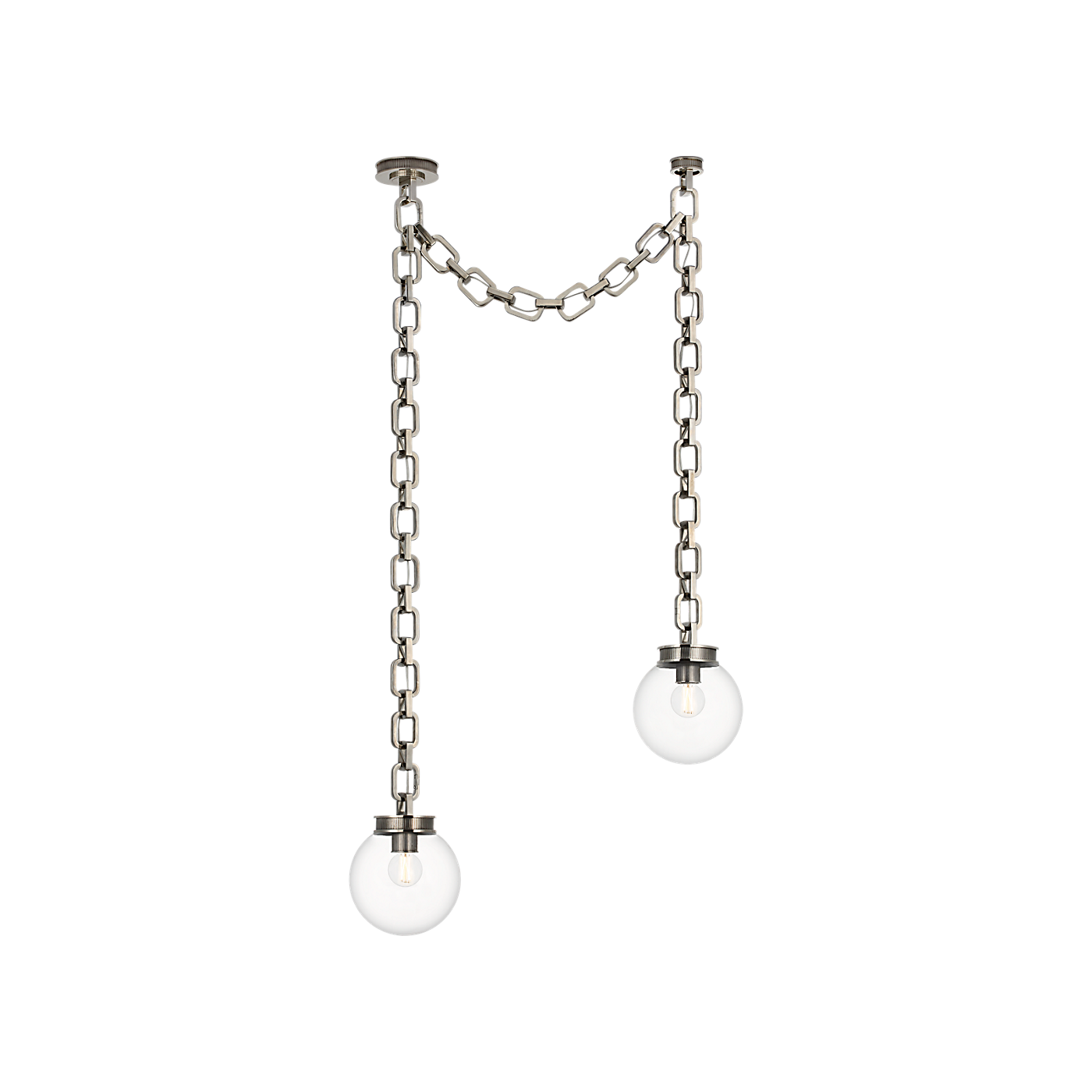 Bellamy 2 Light Statement Chain 8" Globe Chandelier