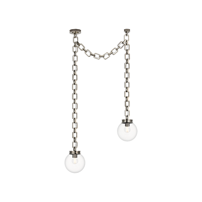 Bellamy 2 Light Statement Chain 8" Globe Chandelier