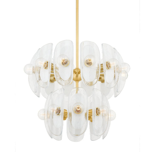 Hilo 20-Light Chandelier in Aged Brass 30.75L x 30.75W x 24.5H
