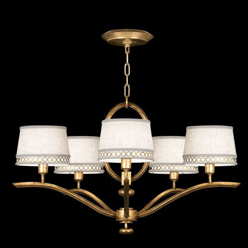 Fine Art Lamps Allegretto Five-Light Chandelier in Burnished Gold Leaf Finish