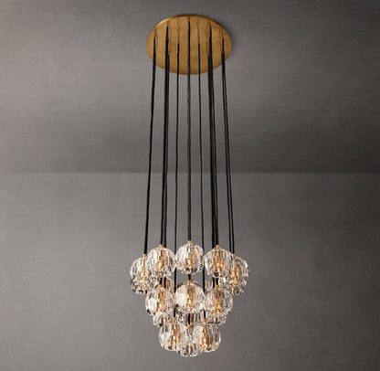 Boule De Cristal Clear Glass Round Cluster Chandelier 19"